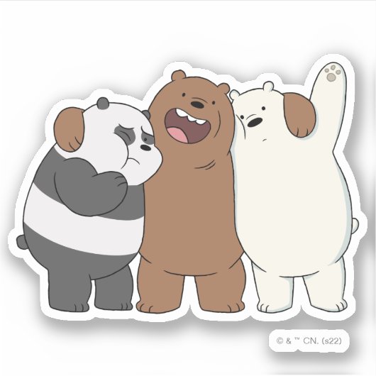 Sticker Nous, Groupe Ours Nus Hug (Devant)