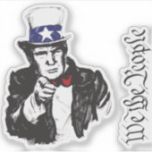 Sticker Nous le peuple MAGA Trump Oncle Sam je veux vous (Devant)