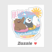 Sticker Nous Ours Nus - Bonjour été! Amusons-nous (Feuille)