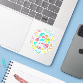 Sticker Nous sommes différents mais dans cette école Citat (Ordinateur portable avec iPhone)