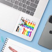 Sticker Nous sommes tous humains (Ordinateur portable avec iPhone)