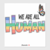 Sticker Nous sommes tous humains Rainbow (Feuille)
