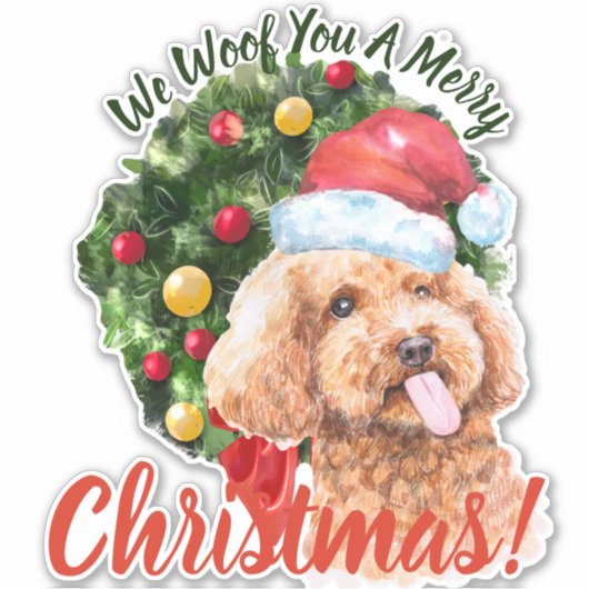 Sticker Nous Te Malheur Joyeux Noël Apricot Couleur Poodle (Devant)