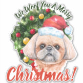 Sticker Nous Te Malheur Joyeux Noël Shih Tzu (Devant)