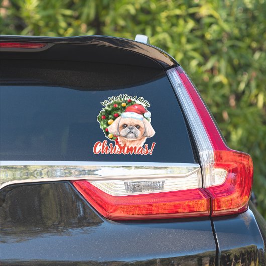 Sticker Nous Te Malheur Joyeux Noël Shih Tzu (Côté voiture)