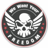 Sticker Nous Voulons Votre Liberté (Devant)