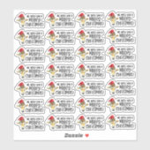 Sticker Nous vous souhaitons un joyeux jeu de Noël amusant (Feuille)