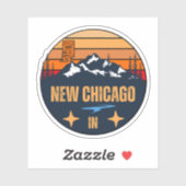 Sticker Nouveau Chicago, Indiana (Feuille)
