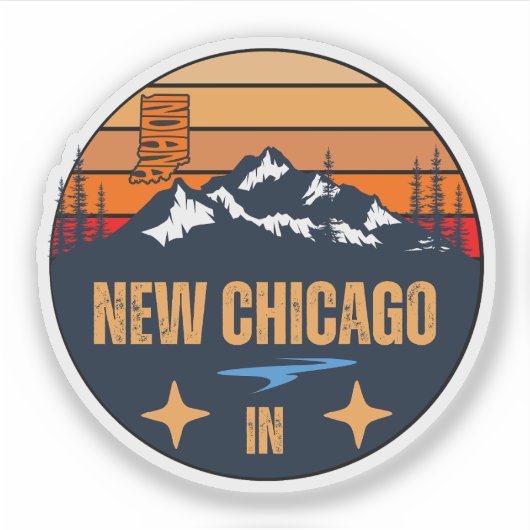 Sticker Nouveau Chicago, Indiana (Devant)