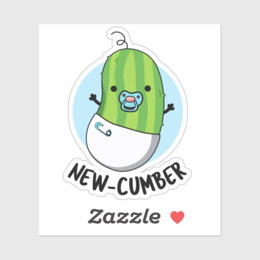 Sticker Nouveau concombre Funny Veggie Cucumber Pun (Feuille)