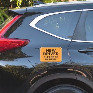Sticker Nouveau Conducteur - Soyez Patient Orange Alvéolé