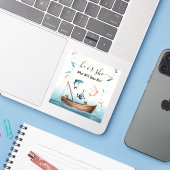 Sticker Nouveau hameçon appât amusant bois poisson pêche S (Ordinateur portable avec iPhone)