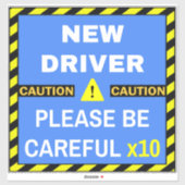 Sticker Nouveau panneau de sécurité du conducteur (attenti (Feuille)
