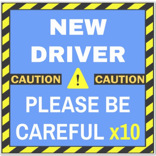 Sticker Nouveau panneau de sécurité du conducteur (attenti (Devant)