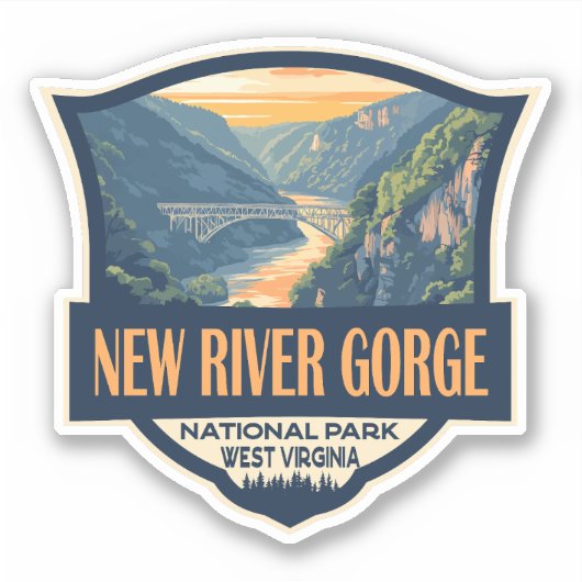 Sticker Nouveau Parc national de la Gorge River Illustrati (Devant)