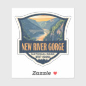 Sticker Nouveau Parc national de la Gorge River Illustrati (Feuille)
