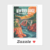 Sticker Nouveau parc national River Gorge Design de l'eau (Feuille)