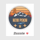 Sticker Nouveau Pekin, Indiana (Feuille)