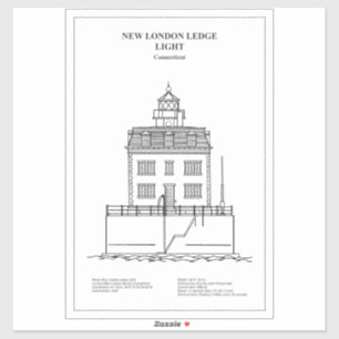Sticker Nouveau phare London Ledge - Connecticut - BD
