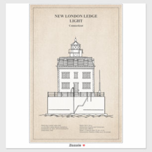 Sticker Nouveau phare London Ledge - Connecticut - SBD
