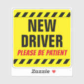 Sticker Nouveau pilote S'il vous plaît être patient Étudia (Feuille)
