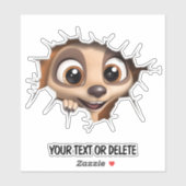 Sticker Nouveauté Perle de pointe Peeking mignonne Meerkat (Feuille)