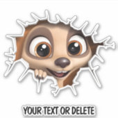 Sticker Nouveauté Perle de pointe Peeking mignonne Meerkat (Devant)