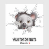 Sticker Nouveauté Perle de pointe Peeking mignonne Ours Ko (Feuille)