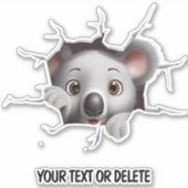 Sticker Nouveauté Perle de pointe Peeking mignonne Ours Ko (Devant)