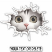 Sticker Nouveauté Perle Peeking Cute Cat Kitten (Devant)