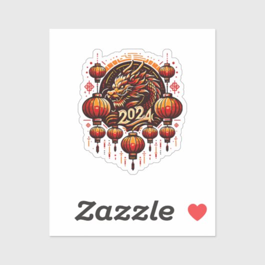 Sticker nouvel an chinois 2024 (Feuille)