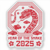 Sticker Nouvel An chinois 2025 Année du serpent (Devant)