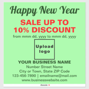 Sticker Nouvel An commercial Vente sur le Vinyl Vert clair