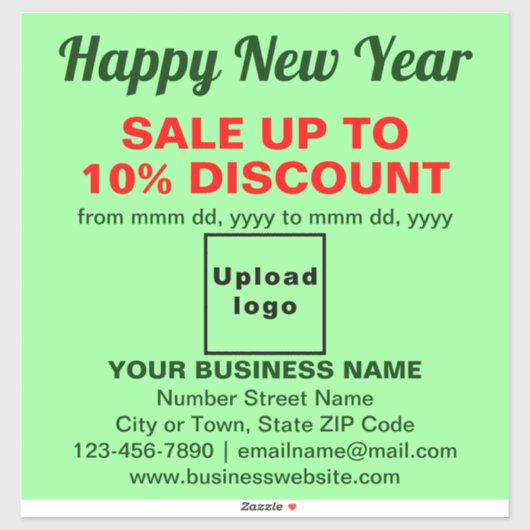 Sticker Nouvel An commercial Vente sur le Vinyl Vert clair (Feuille)