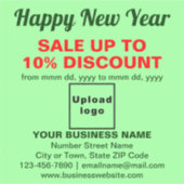 Sticker Nouvel An commercial Vente sur le Vinyl Vert clair (Devant)