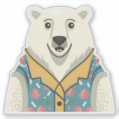 Sticker Nouvel An et animaux amusants et heureux (Devant)