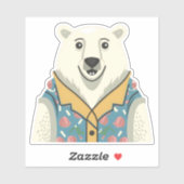 Sticker Nouvel An et animaux amusants et heureux (Feuille)