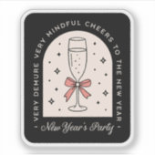 Sticker Nouvel an fêté fêté noir coquette noir (Devant)