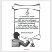 Sticker Nouvelle auto-modification Éphésiens 4:22-24 Citat (Feuille)