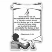 Sticker Nouvelle auto-modification Éphésiens 4:22-24 Citat (Devant)