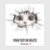 Sticker Nouvelle percée de trou mignon chaton (Feuille)