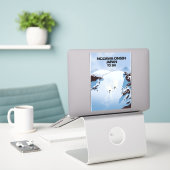 Sticker Nozawa Onsen Japon imprimé ski. (Ordinateur portable sur le bureau)