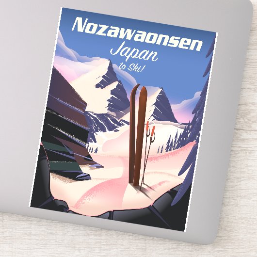 Sticker Nozawaonsen Japon pour skier (Détail)