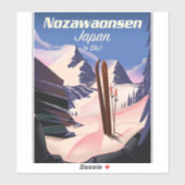 Sticker Nozawaonsen Japon pour skier (Feuille)