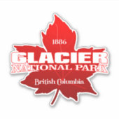 Sticker NP des glaciers (Canada) (feuille d'érable) (Devant)