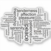 Sticker Nuage de mots de paix et d'amour inspirants (Devant)