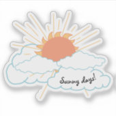 Sticker Nuages de soleil jaune orange (Devant)