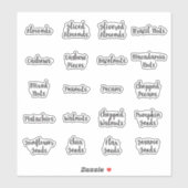 Sticker Nuages et graines Pantry Storage Jar Script Étique (Feuille)