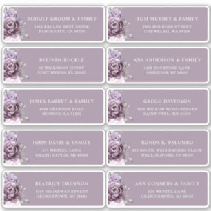 Sticker Nuances de pourpre poussiéreux Plum Mariage Adress