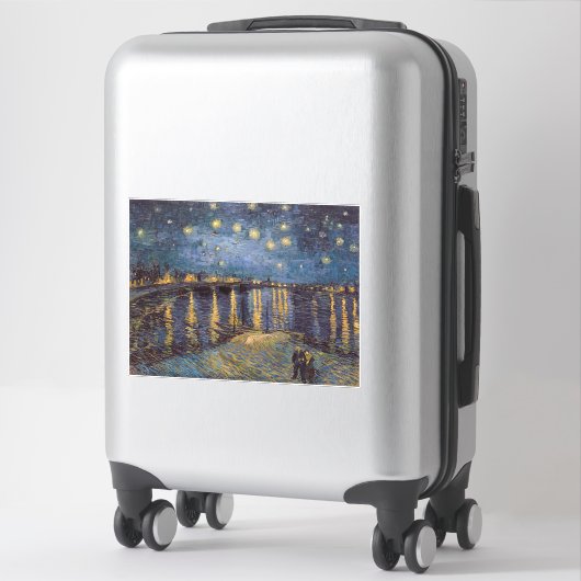 Sticker Nuit étoilée sur le Rhône par Vincent Van Gogh (Sur valise)
